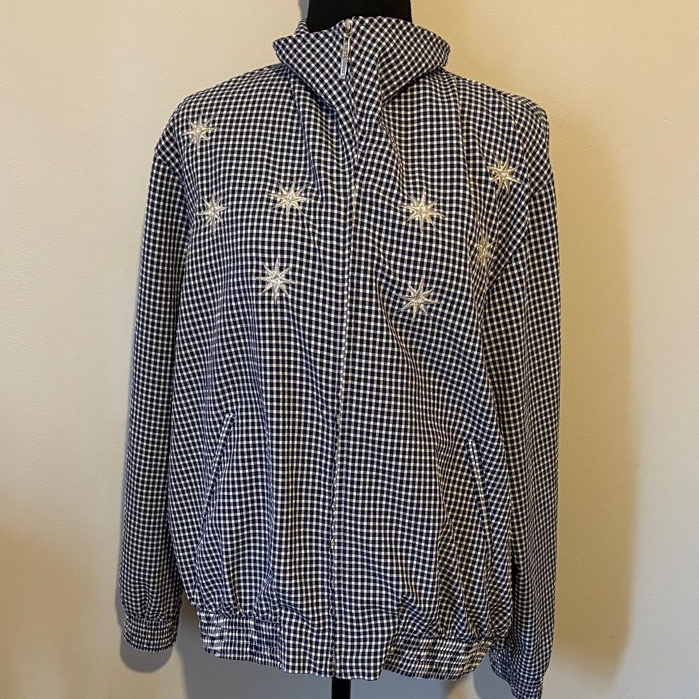 Alfred Dunner Navy and White houndstooth Jacket #15